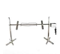 Rotisserie Piquet Rotatif en Acier Inoxydable avec Moteur Kit éLectrique Spie De Barbecue éLectrique Pipe Rotatif Brochette éLectrique pour Cochon De Lait Aiguille à Viande Spie Gril 53"