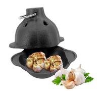 Rôtissoire à ail en Fonte, Rôtissoire de Fumoir en Fonte, Mini-cocotte, Un Must pour Les Fumeurs en Plein Air Cuiseur D'ail pour Le Four, Cuiseur D'ail