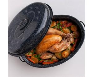 Rôtissoire Daubière Roaster WarmCook "Cocotte américaine ovale" GM 46cm Noir moucheté