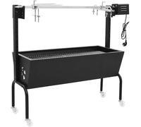 Rôtissoire pour grill électrique, en acier inoxydable, grill à charbon avec roues, chariot de grill pour terrasse, extérieur, jardin, camping