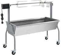 Rôtissoire pour grill électrique, en acier inoxydable, grill à charbon avec roues, chariot de grill pour terrasse, extérieur, jardin, camping - A