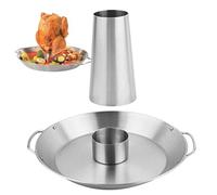 Rôtissoire verticale pour poulet - Cadre en acier robuste | plateau antiadhésif | Grill, four, accessoire de jardin et de camping, idéal pour barbecue