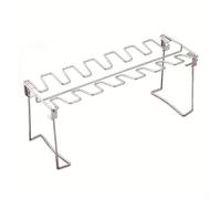 Rôtissoire Volaille Acier Inoxydable avec pour plateau Egouttoir(1) | 14 fentes stables, cuisson uniforme retourner, acier inoxydable alimentaire, pour idéal BBQ four