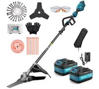 Rotofil sans fil 12000 tr/min - Moteur avant brushless - 2 batteries 5200mAh incluses - 3 types de lames, Ø26cm