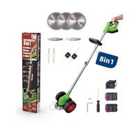 Rotorazer Genius Kit outils jardin 8 en 1 23 pièces Débroussailleuse sans fil 2 batteries, profondeur réglable, 7 lames, barre extensible