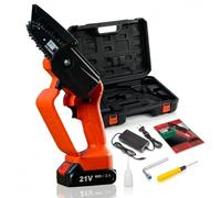 Rotorazer® Mini Chainsaw - Tronçonneuse sans fil, portable & légère avec batterie, 21 volts