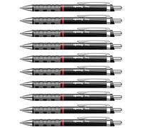 rOtring 1904629 Tikky Boîte de 12 Stylos bille léger avec grip en caoutchouc Noir