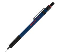 rOtring 500 Porte-mine | mine HB 0,5 mm | Corps hexagonal en plastique bleu et grip antidérapant en métal texturé