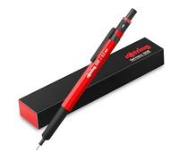 rOtring 500 Portemine | Mine HB 0,5 mm | Corps hexagonal en plastique rouge et prise antidérapante en métal texturé
