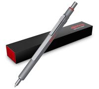 Rotring 600 Gel Pen 0.55mm Black Ink Silver Metal Barrel Non-Slip Notched Grip & Hexagon Barrel Refillable