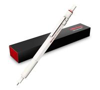 rOtring 600 Portemine | Mine HB0,5 mm | Portemine entièrement métallique | Blanc Nacré | Prise crantée antidérapante et corps hexagonal