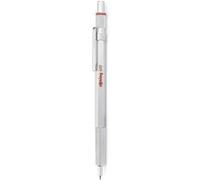 rOtring 600 Stylo bille, Argent chromé, recharge noire pointe moyenne Metal G