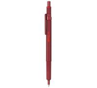 rOtring Stylo à bille rétractable 600 – Pointe moyenne, encre noire, rechargeable – Rouge métallique