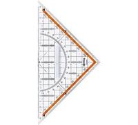 rOtring Équerre de géométrie Centro avec poignée hypoténuse 23 cm, graduation 20 cm Transparent G