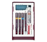 Rotring Isograph 0.25/0.35/0.5 Collège Set + Encre + Gomme + Porte-Mine + 1
