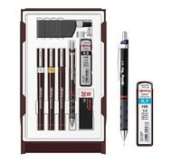 rOtring Isograph Fineliner Pen & Pencil College Set S0699380 | 3 stylos techniques (0,25 mm, 0,35 mm, 0,50 mm) et porte-mine (0,5 mm) | Lot avec recharges