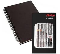 rOtring Isograph Fineliner Pen & Pencil College Set S0699390-3 Stylos techniques (0,20 mm, 0,40 mm, 0,60 mm) et porte-mine (0,5 mm) | Accessoires avec carnet noir