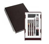 rOtring Isograph S0699370 Lot de 3 stylos techniques et porte-mines 0,20 mm, 0,30 mm, 0,50 mm et porte-mine 0,5 mm Accessoires avec carnet
