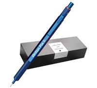 rOtring Lot de 600 porte-mines - Boîtier en métal - Avec gravure personnalisée - Porte-mine de qualité supérieure avec étui - Personnalisable - Idée cadeau pour homme et femme (bleu)