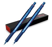 rOtring Lot de 600 stylos à bille et porte-mines avec gravure - En métal de qualité supérieure - Cadeau personnalisé pour le bureau, l'étude et la technique (bleu)