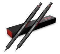 rOtring Lot de 600 stylos à bille et porte-mines avec gravure - En métal de qualité supérieure - Cadeau personnalisé pour le bureau, l'étude et la technique (noir)