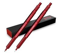 rOtring Lot de 600 stylos à bille et porte-mines avec gravure - En métal de qualité supérieure - Cadeau personnalisé pour le bureau, l'étude et la technique (rouge)