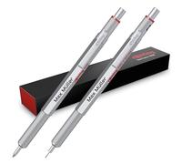 rOtring Lot de 600 stylos à bille et porte-mines avec gravure - En métal de qualité supérieure - Cadeau personnalisé pour le bureau, l'étude et la technique (argenté)