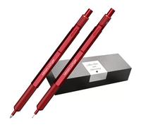 rOtring Lot de 600 stylos à bille et porte-mines avec gravure - Kit d'écriture en métal de qualité supérieure personnalisé avec étui cadeau pour bureau, étude et technique (rouge)