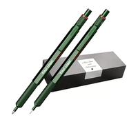 rOtring Lot de 600 stylos à bille et porte-mines avec gravure - Kit d'écriture en métal de qualité supérieure personnalisé avec étui cadeau pour bureau, étude et technique (vert)