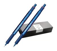 rOtring Lot de 600 stylos à bille et porte-mines avec gravure - Kit d'écriture en métal de qualité supérieure personnalisé avec étui cadeau pour bureau, étude et technique (bleu)
