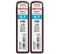 Rotring Recharge de mines Tikky de en super-polymère, 0,7 mm, HB (312690) (Lot de 2)