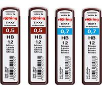 rOtring Recharges en polymère HB de 0,5 mm - 2 x 12 mines + 0,7 mm HB - 2 x 12 mines