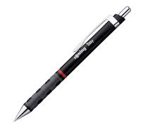 Rotring Stylo bille rétractable pointe moyenne avec grip rOtring Tikky - Corps noir - Encre bleue
