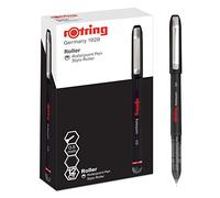 rOtring Stylo roller | Stylo à pointe roller aiguille (0,5 mm) pour une écriture précise | Encre noire | 12 unités