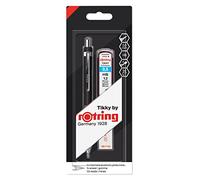 Rotring Tikky Coffret Portemine | Mine HB, 0,5 mm | Corps noir | Comprend 12 mines et une gomme