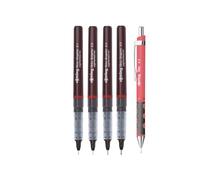 rOtring Tikky Graphic Lot de 5 stylos à pointe fine avec porte-mines de 0,5 mm, encre noire, pour dessin technique et croquis