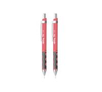 rOtring Tikky Lot de 2 porte-mines HB à ligne fine de 0,5 mm avec mécanisme en laiton et poignée douce au toucher, corps corail