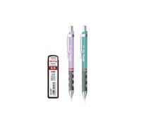 rOtring Tikky Lot de 2 porte-mines pastel avec recharges à haute teneur en polymère HB 0,5 mm, fleur d'orchidée, bleu mer