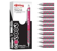 rOtring Tikky Portemine | Mine HB0,5 mm | Corps Magenta (rose) | Léger avec prise caoutchoutée | 12 pièces