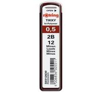 rOtring Tikky Recharge mines pour porte-mines, 0,5mm - 2B, étui de 12 mines G