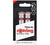 rOtring Tikky Recharges pour porte-mine | 0,5 mm, HB | 2 x 12 mines Hi-Polymer (24 mines)