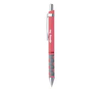 Rotring Tikky Stylos bille pastel | Encre bleue | Pointe moyenne (1,0 mm) | Corps rose thé | Léger avec un grip en caoutchouc | 12 unités