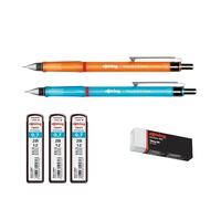 rOtring Visuclick Lot de porte-mines | Recharges 0,7 mm | Mine 2B | Corps orange et bleu vif