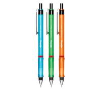 rOtring Visuclick portemine, 0,7 mm, Mine 2B, Corps rose vif, orange vif et bleu vif, Boîte de 3