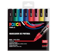 Marqueur Uni Ball Posca couleurs assorties pointe ogive 1,8 à 2,5 mm - Boîte de 8