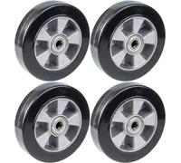 roue 200mm 8" caoutchouc noir avec centre en aluminium capacité 1800kg, jeu de 4
