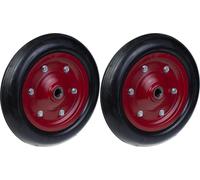 roue 350mm 14" pneu en caoutchouc centre en acier pressé 25mm résistant 700kg, jeu de 2