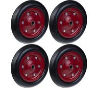 roue 350mm 14" pneu en caoutchouc centre en acier pressé 25mm solide 1400kg, jeu de 4