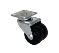 Roue à double galet 50mm à platine carréé pivotante - GUITEL HERVIEU - 861012