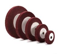 Roue à lamelles en fibre de nylon non tissée grain 320 pour polir les surfaces métalliques et le bois, convient pour les travaux détaillés avec fixation de mandrin (300 mm)